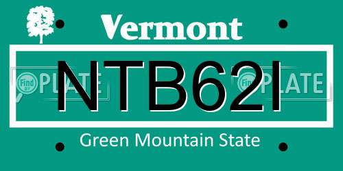 NTB62I Vermont License Plate