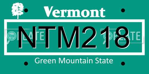 NTM218 Vermont License Plate