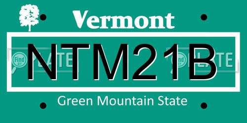 NTM21B Vermont License Plate