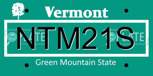 NTM21S Vermont License Plate