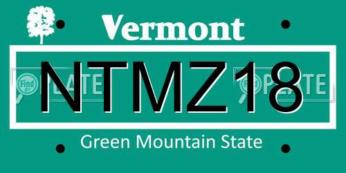 NTMZ18 Vermont License Plate