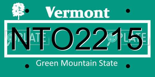 NTO2215 Vermont License Plate