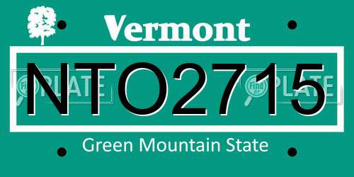 NTO2715 Vermont License Plate