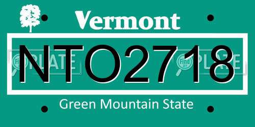 NTO2718 Vermont License Plate