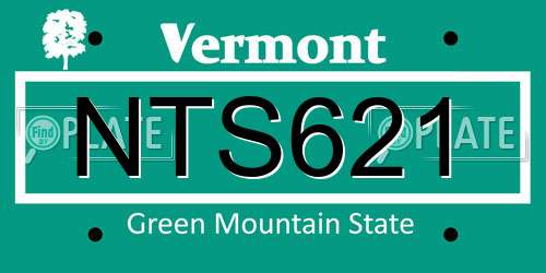 NTS621 Vermont License Plate