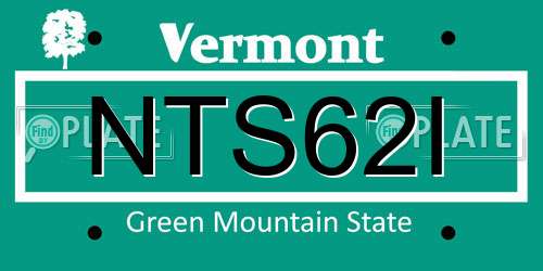 NTS62I Vermont License Plate