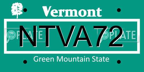 NTVA72 Vermont License Plate