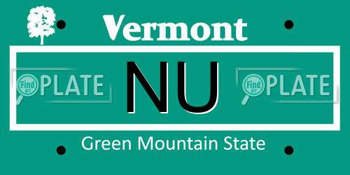 NU Vermont License Plate