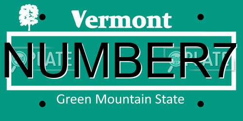 NUMBER7 Vermont License Plate