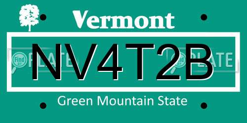 NV4T2B Vermont License Plate