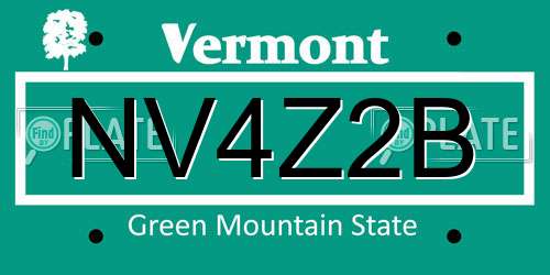 NV4Z2B Vermont License Plate