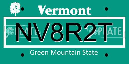 NV8R2T Vermont License Plate