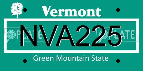 NVA225 Vermont License Plate