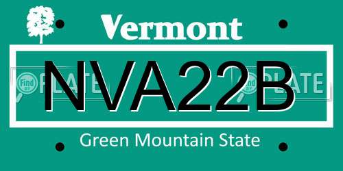 NVA22B Vermont License Plate