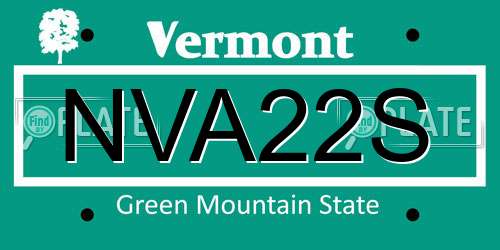 NVA22S Vermont License Plate