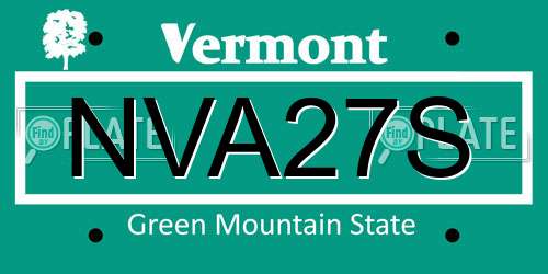 NVA27S Vermont License Plate