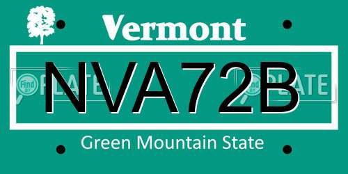 NVA72B Vermont License Plate