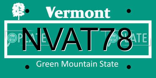 NVAT78 Vermont License Plate