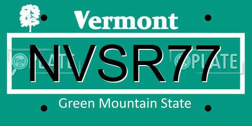NVSR77 Vermont License Plate