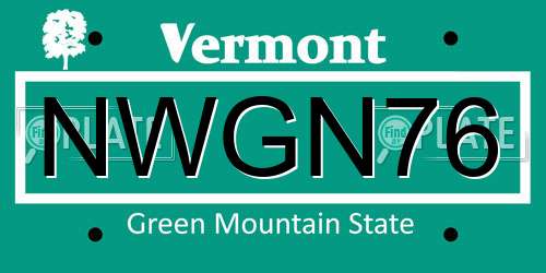 NWGN76 Vermont License Plate