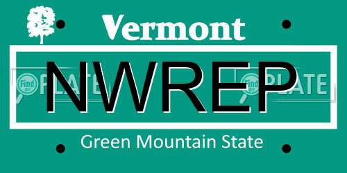 NWREP Vermont License Plate