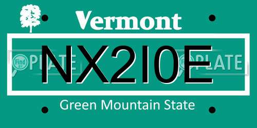 NX2I0E Vermont License Plate
