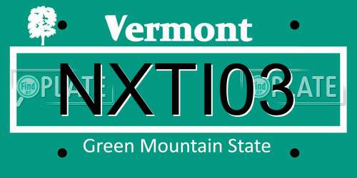NXTI03 Vermont License Plate