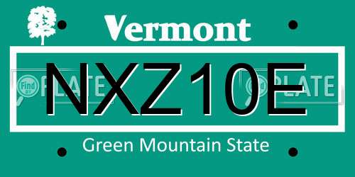 NXZ10E Vermont License Plate