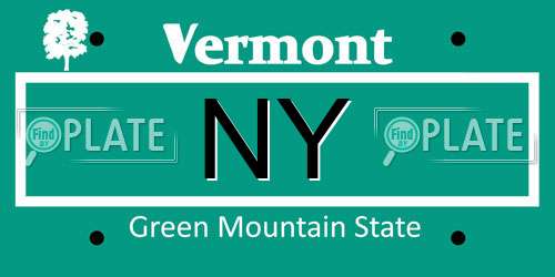 NY Vermont License Plate