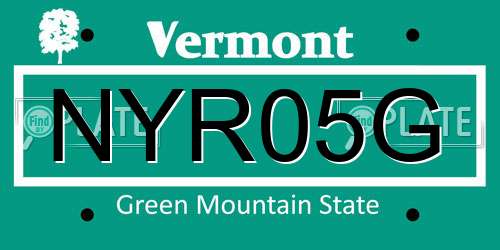 NYR05G Vermont License Plate