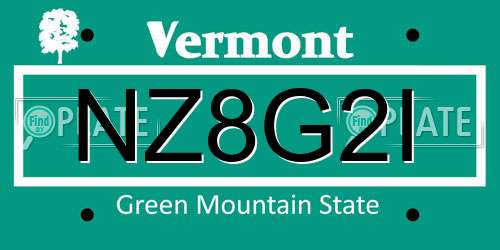NZ8G2I Vermont License Plate