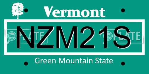 NZM21S Vermont License Plate