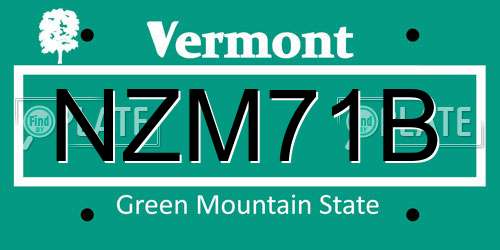 NZM71B Vermont License Plate