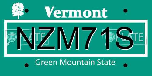 NZM71S Vermont License Plate