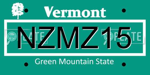 NZMZ15 Vermont License Plate