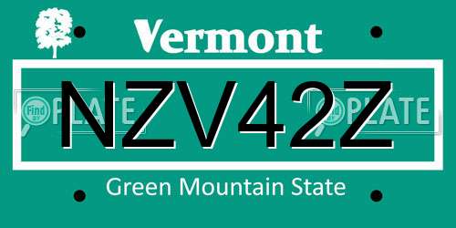 NZV42Z Vermont License Plate