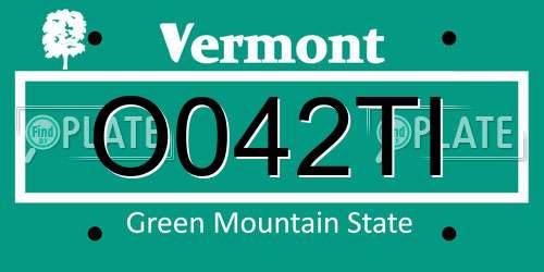 O042TI Vermont License Plate