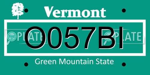 O057BI Vermont License Plate