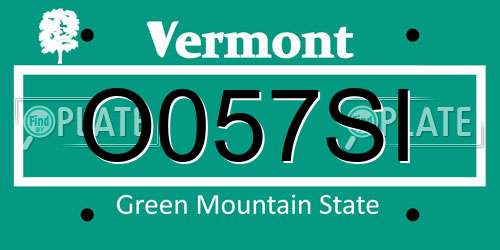 O057SI Vermont License Plate