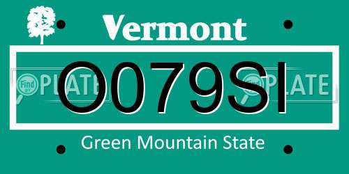 O079SI Vermont License Plate