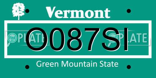 O087SI Vermont License Plate