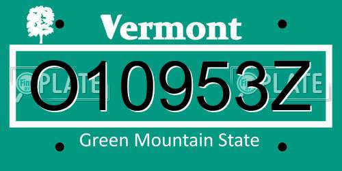 O10953Z Vermont License Plate