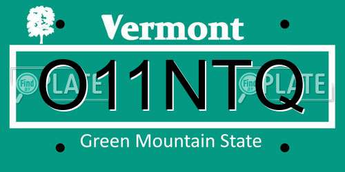 O11NTQ Vermont License Plate