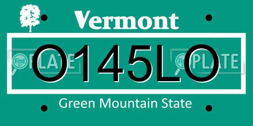 O145LO Vermont License Plate