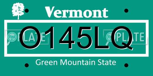 O145LQ Vermont License Plate