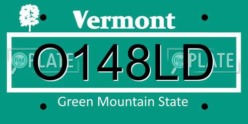 O148LD Vermont License Plate