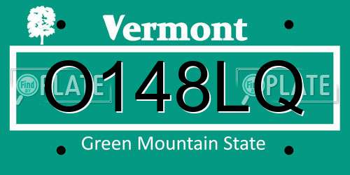 O148LQ Vermont License Plate