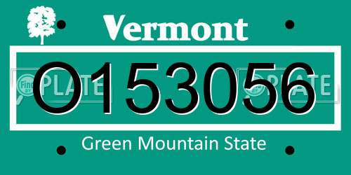 O153056 Vermont License Plate