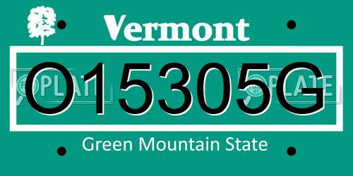 O15305G Vermont License Plate