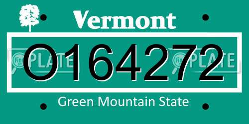 O164272 Vermont License Plate
